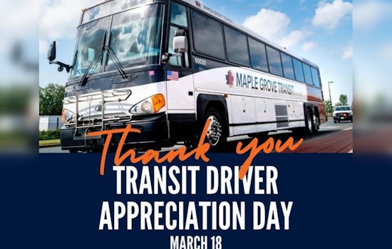 Maple Grove Commuters Encouraged to Celebrate Transit Driver Appreciation Day on March 18