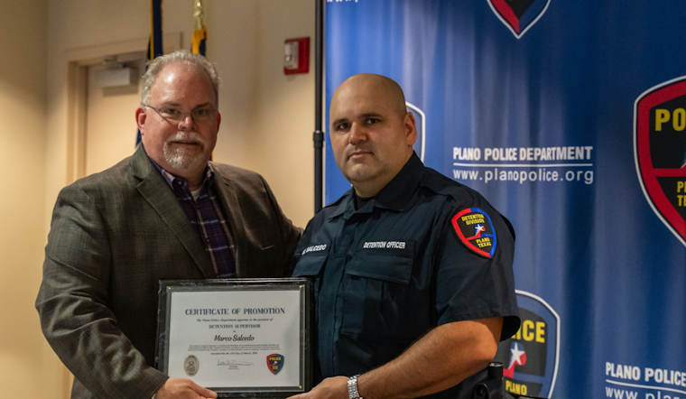 Marco Salcedo Promoted to Detention Supervisor After Distinguished Service with Plano Police