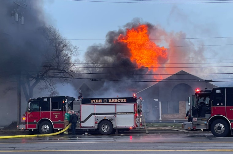 Massive Blaze Ravages Warren Strip Mall, Forces Groesbeck Highway Closure