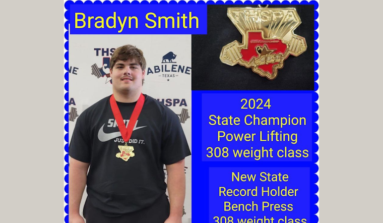 Midlothian High's Bradyn Smith Wins Gold, Sets State Record at Texas Powerlifting Championship