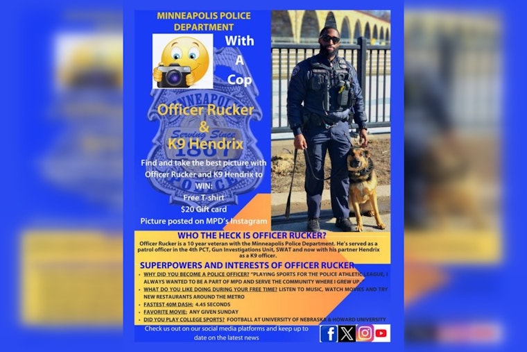Minneapolis Police Host Selfie Contest with Officer Rucker & K9