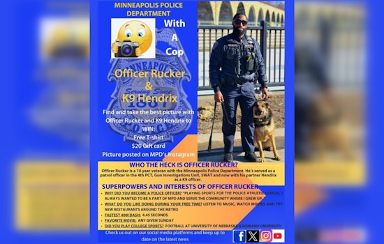Minneapolis Police Host Selfie Contest with Officer Rucker & K9 Hendrix for Community Engagement