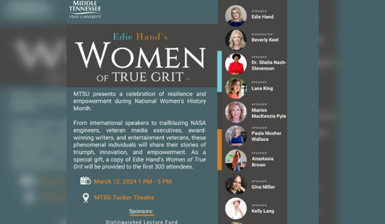 MTSU Celebrates National Women's History Month with "Women of True Grit" Conference and Trailblazer Awards