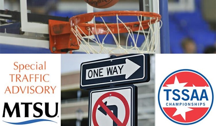 MTSU Preps for TSSAA Basketball Tournaments with Major Parking, Traffic Changes in Murfreesboro