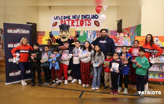 New England Patriots Champion Literacy with Book Donations in Worcester and Everett Schools