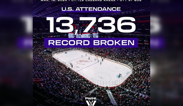 New U.S. Attendance Record for Professional Women's Hockey Set in Detroit at Thrilling PWHL Match