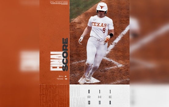 No. 3 Texas Longhorns Dominate with 13-0 Mercy Rule Win Over BYU in Big 12 Softball Series Opener