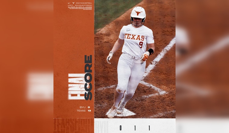 No. 3 Texas Longhorns Dominate with 13-0 Mercy Rule Win Over BYU in Big 12 Softball Series Opener