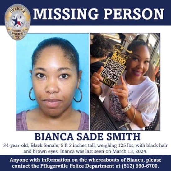 Pflugerville Police Enlist Public's Aid in Search for Missing Woman, Bianca Sade Smith