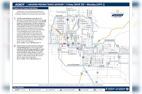 Phoenix Drivers Alerted to Major I-10 Closures Due to Pavement Work This Weekend
