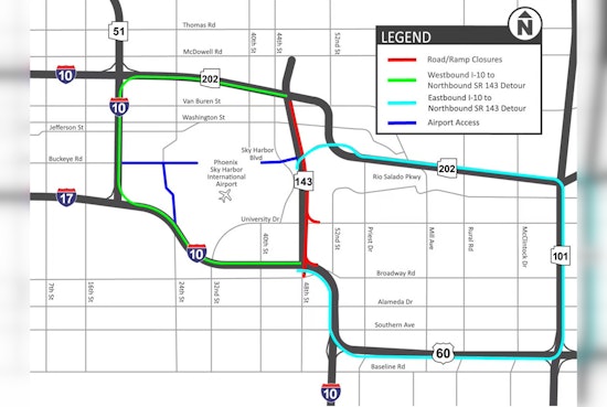 Phoenix Drivers Warned of SR 143 Closure Amid I-10 Improvement Project This Weekend