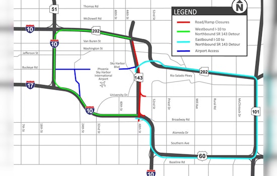 Phoenix Drivers Warned of SR 143 Closure Amid I-10 Improvement Project This Weekend