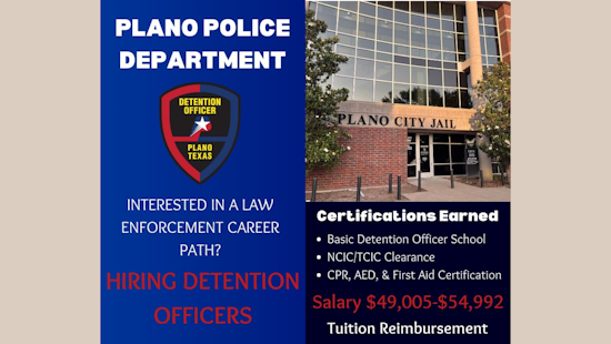 Plano Police Seeks New Detention Officers, Emphasizes Integrity in Hiring Process