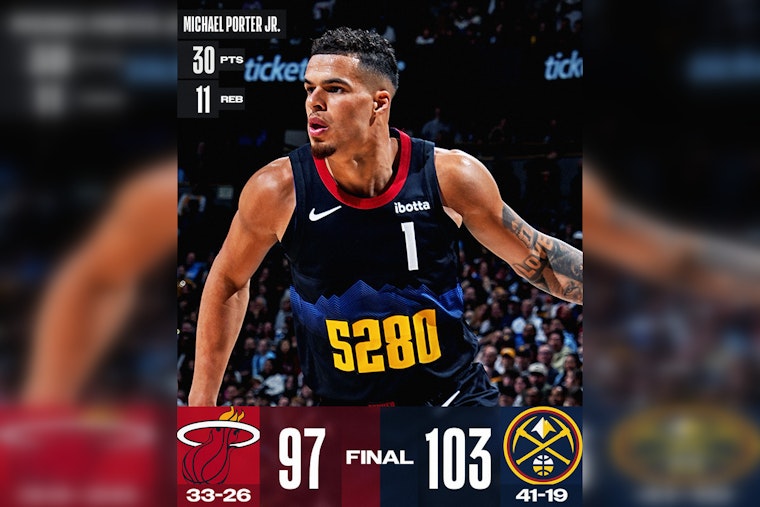 Porter's 30-point Effort Highlights Nuggets' Triumph Over Heat in Denver Nail-Biter