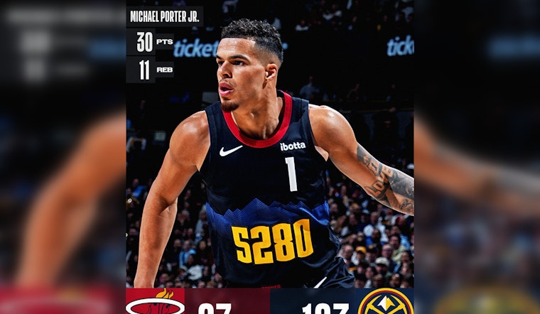 Porter's 30-point Effort Highlights Nuggets' Triumph Over Heat in Denver Nail-Biter