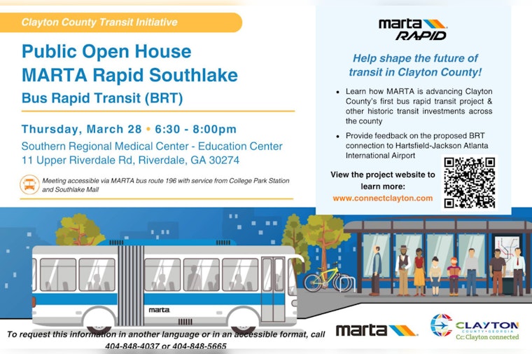 Public Invited to provide Input on MARTA Rapid Southlake Project at Clayton County Open House