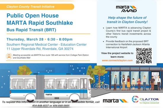 Public Invited to provide Input on MARTA Rapid Southlake Project at Clayton County Open House