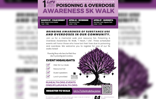 Riverside's "One Life, One Heart" Walk Aims to Combat Overdose Crisis with Community Outreach and Education