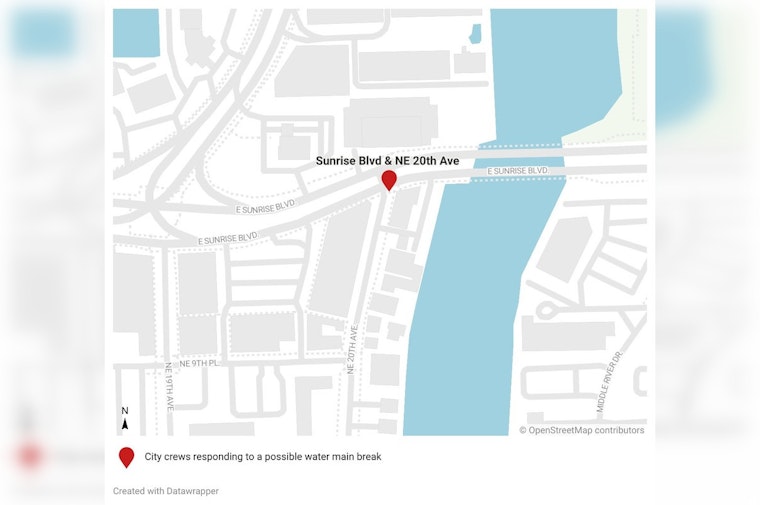 Rush Hour Disruptions on Sunrise Boulevard Due to Fort Lauderdale Water Main Repair
