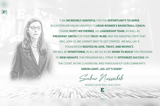 Sahar Nusseibeh Named New Women's Basketball Head Coach at Eastern Michigan University