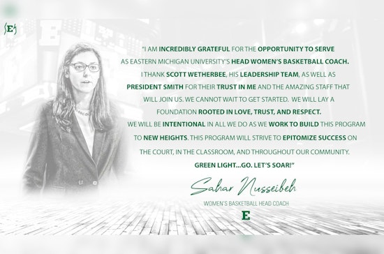 Sahar Nusseibeh Named New Women's Basketball Head Coach at Eastern Michigan University