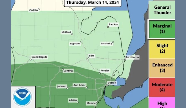 Southeast Michigan on Alert for Severe Weather with Winds Up to 60 MPH, Possible Isolated Tornado