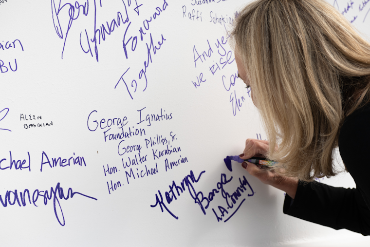 Supervisor Kathryn Barger Signs Beam, Donates $1M to Armenian American Museum in Glendale