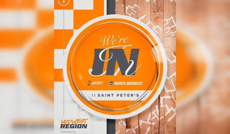 Tennessee Volunteers Clinch No. 2 Seed, Prepare for NCAA Opener Against Saint Peter's in Charlotte
