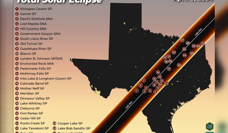 Texas State Parks Set to Be Prime Viewing Spots for Total Solar Eclipse, Enchanted Rock Tops Visitor Lists