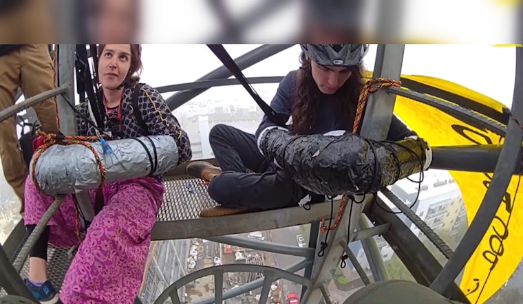 Two 'Stop Cop City' Activists Arrested After Chaining Themselves to Crane in Atlanta