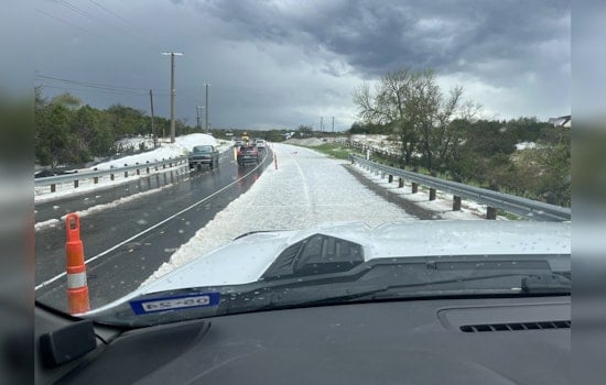 Unexpected Hail Blankets Austin's Hamilton Pool Road as Severe Thunderstorm Hits Area