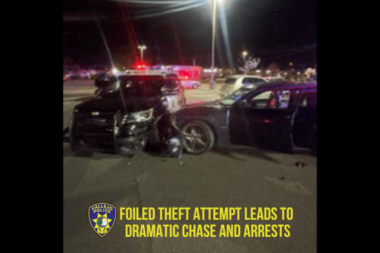 Vallejo PD Thwarts Theft, Dramatic Chase Ends in Crash and Arrest of Three Suspects