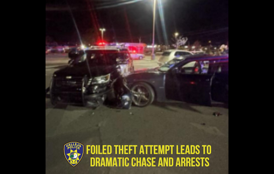 Vallejo PD Thwarts Theft, Dramatic Chase Ends in Crash and Arrest of Three Suspects