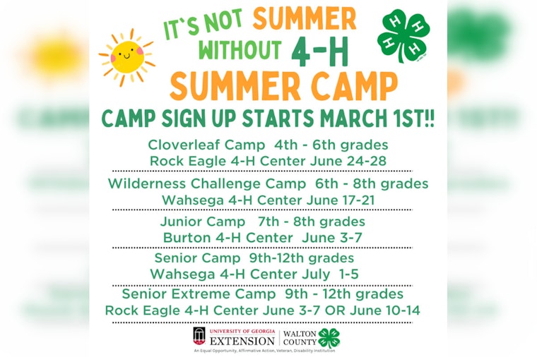 Walton County 4-H Summer Camp Registration Opens, Welcoming Kids to Outdoor Adventures