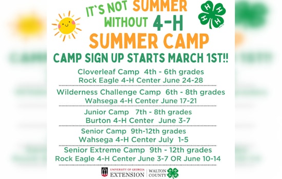 Walton County 4-H Summer Camp Registration Opens, Welcoming Kids to Outdoor Adventures