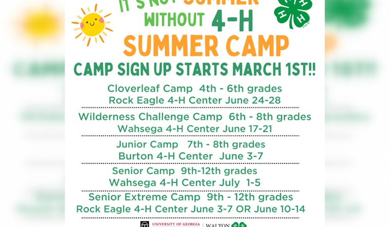 Walton County 4-H Summer Camp Registration Opens, Welcoming Kids to Outdoor Adventures
