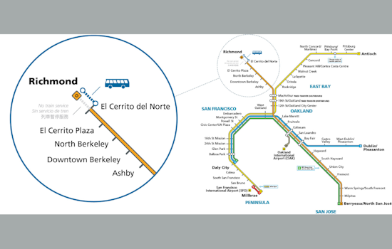 Weekend BART Repairs to Cause Delays Between Richmond and El Cerrito del Norte, Free Bus Bridges Offered