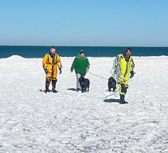Woman and Pet Dog Rescued After Falling Through Ice in Caseville Township Beach