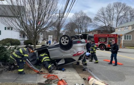 Woman Rescued by First Responders After Dramatic Rollover Crash in Stoneham