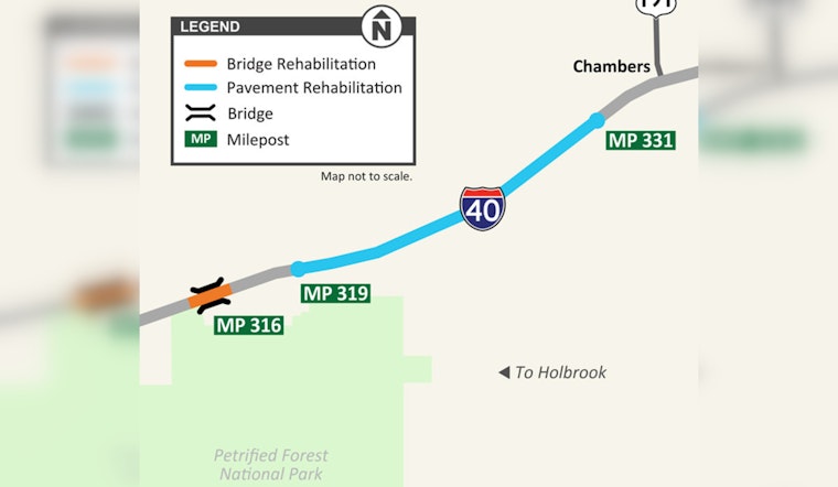 ADOT Announces I-40 Bridge and Pavement Upgrades Near Holbrook; Delays Expected Through Fall 2025