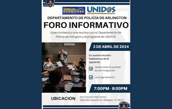 Arlington's UNIDOS Initiative and Police to Address Fentanyl, Immigration Issues in Spanish-Language Forum