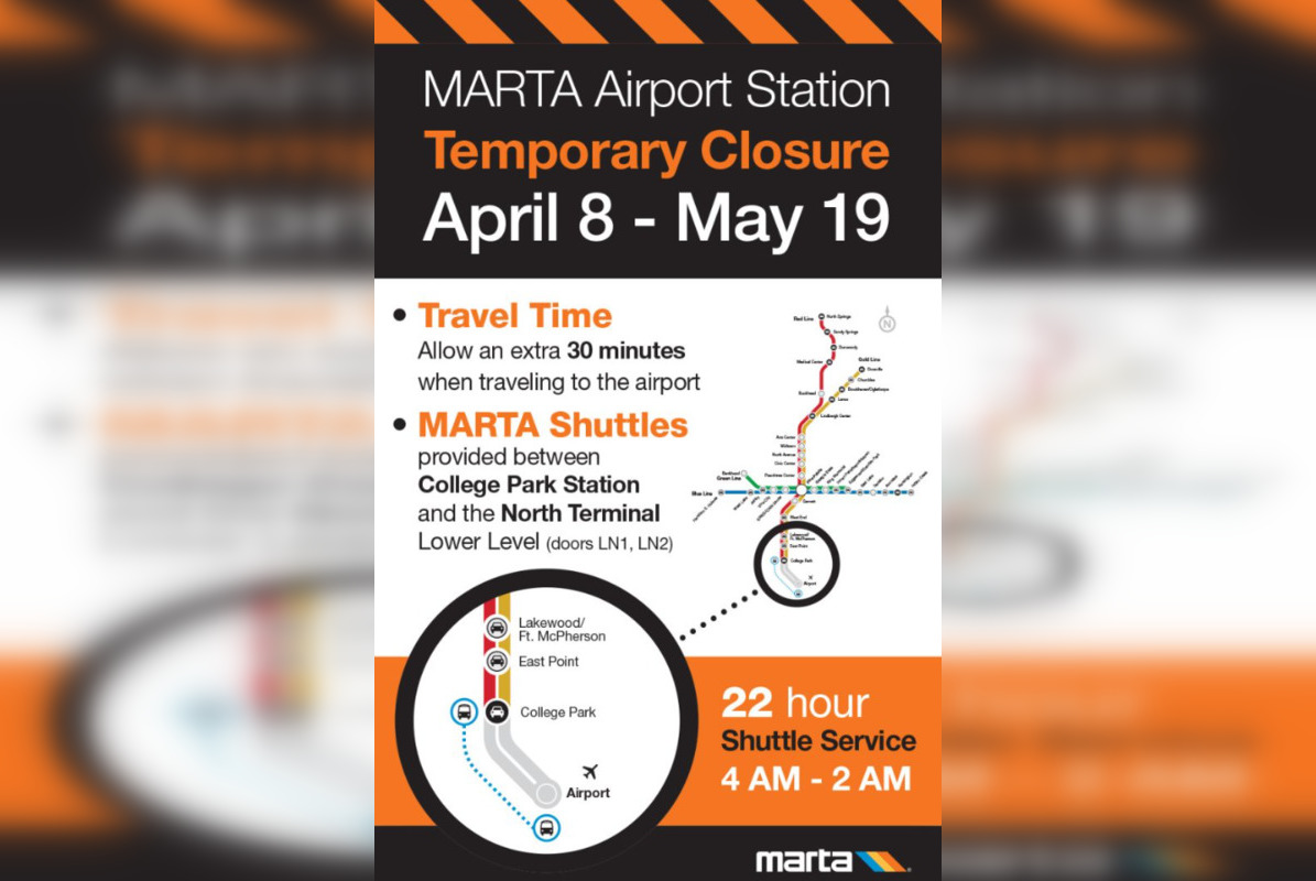 Atlanta Airport MARTA Station Closure Prompts Shuttle Service During 6-Week Renovation