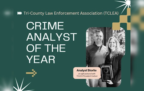 Bloomington Crime Analyst Honored as Analyst of the Year by Tri-County Law Enforcement Association