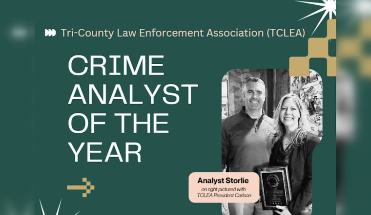 Bloomington Crime Analyst Honored as Analyst of the Year by Tri-County Law Enforcement Association