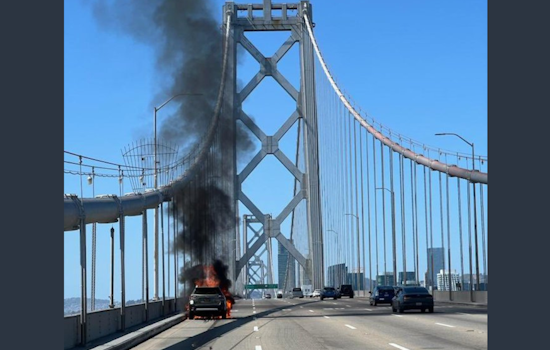 Car Fire on Westbound Bay Bridge Disrupts Traffic Into San Francisco, Lanes Fully Reopened