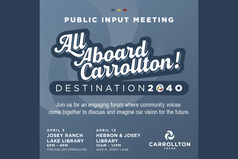 Carrollton Seeks Public Input for 'Destination 2040' City Vision, Offers In-Person and Online Participation Options