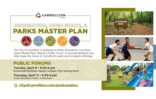 Carrollton Seeks Public Input on Parks and Recreation Master Plan at Upcoming Forums