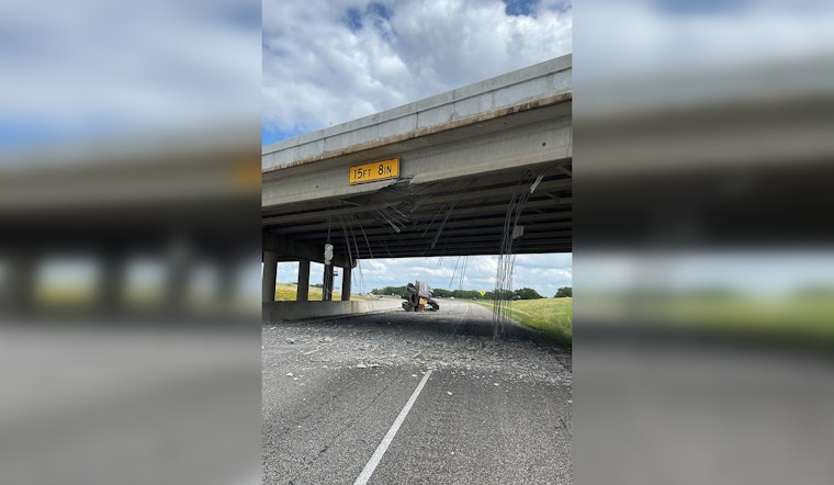 Construction Vehicle Strikes Bridge in Bastrop County, Disrupting SH 21 and US 290 Traffic