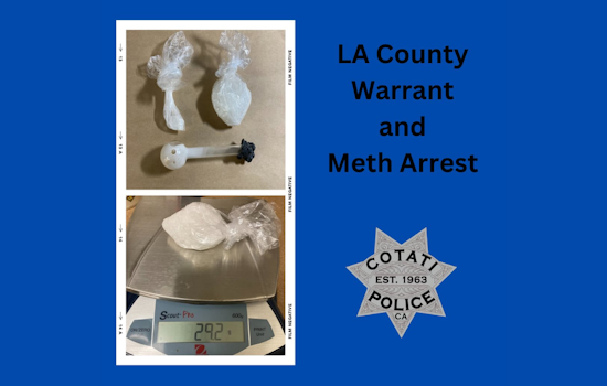 Cotati Police Nab Suspect with Felony Warrant, Methamphetamine on East Cotati Avenue