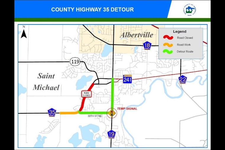 County Highway 35 Closure in St. Michael and Wright County Spurs Detours and Delays Starting April 4